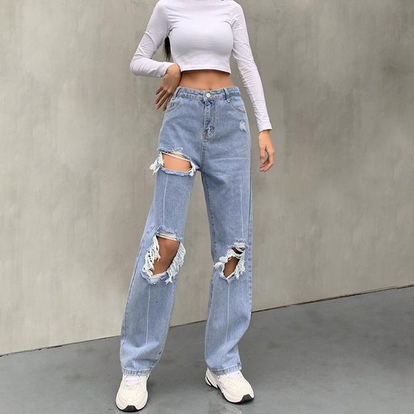 spring blue ripped white line jeans women hipster fashion personality high waist wide leg pants streetwear women's & capris, Black;white
spring blue ripped white line jeans women hipster fashion personality high waist wide leg pants streetwear women's & capris, Black;white