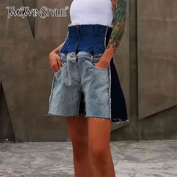 patchwork hit color denim shorts women high waist tunic pockets loose wide leg short female summer fashion 210521, White;black
patchwork hit color denim shorts women high waist tunic pockets loose wide leg short female summer fashion 210521, White;black