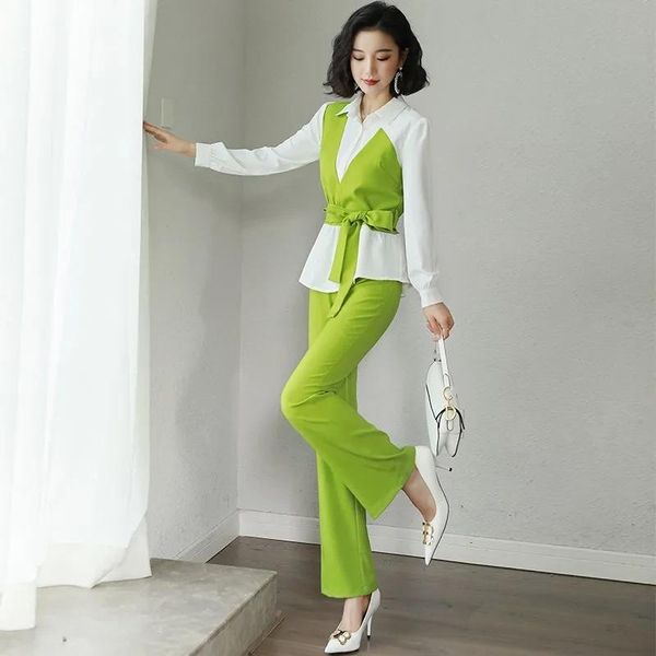 women's two piece pants spring patchwork slim blazer coat 2 pieces elegant sashes breasted jacket with flare office ladies casual set, White
women's two piece pants spring patchwork slim blazer coat 2 pieces elegant sashes breasted jacket with flare office ladies casual set, White