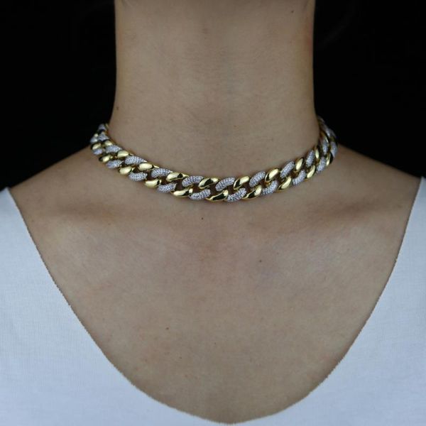 chains 12mm miami cuban choker necklace cz paved collar statement hiphop big chunky two tone color adjust thick chain women jewelry, Silver
chains 12mm miami cuban choker necklace cz paved collar statement hiphop big chunky two tone color adjust thick chain women jewelry, Silver