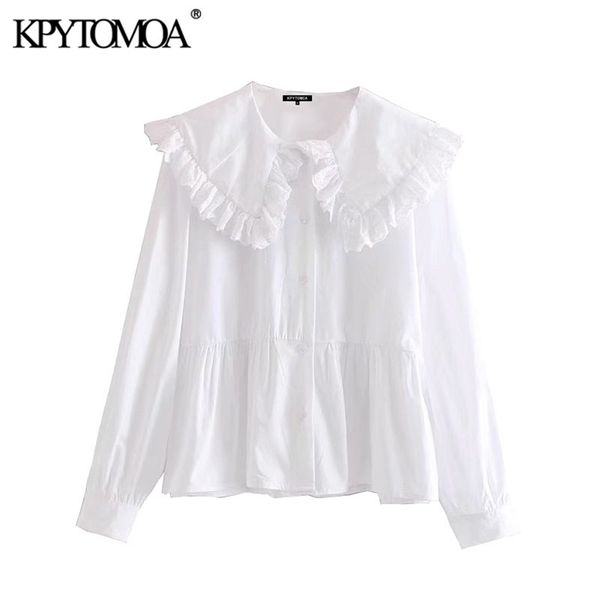 kpytomoa women sweet fashion with peter pan collar ruffled blouses vintage long sleeve button-up female shirts chic 210719, White
kpytomoa women sweet fashion with peter pan collar ruffled blouses vintage long sleeve button-up female shirts chic 210719, White
