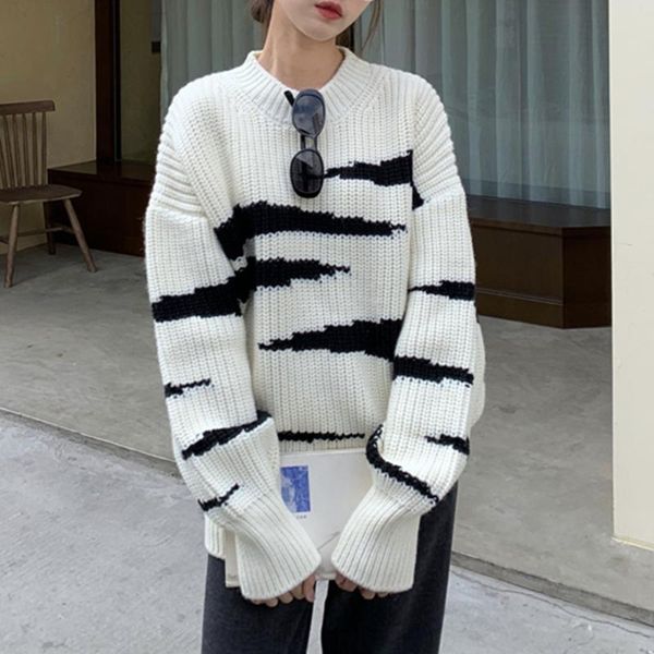 women's sweaters women knits sweater fashion printing patchwork long sleeve round neck loose casual ol commuter mid-length winter, White;black
women's sweaters women knits sweater fashion printing patchwork long sleeve round neck loose casual ol commuter mid-length winter, White;black