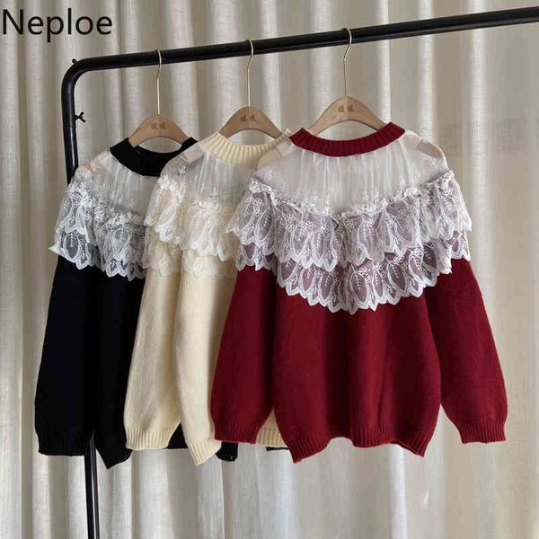 neploe woman sweaters sweet off shoulder heavy lace patchwork knitt pullovers winter clothes korean loose chic sueter femme 210422, White;black
neploe woman sweaters sweet off shoulder heavy lace patchwork knitt pullovers winter clothes korean loose chic sueter femme 210422, White;black