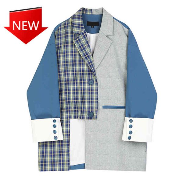 suits adjustment fashion jacket spring 2021 female blue plaid joint division big blazer sleeve lapel, White;black
suits adjustment fashion jacket spring 2021 female blue plaid joint division big blazer sleeve lapel, White;black