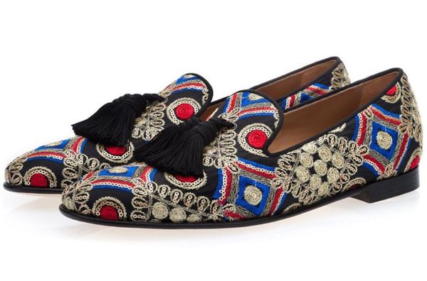 men's leather dress shoes with tassel sequins, embroidered flats, size: 38-46, black
men's leather dress shoes with tassel sequins, embroidered flats, size: 38-46, black
