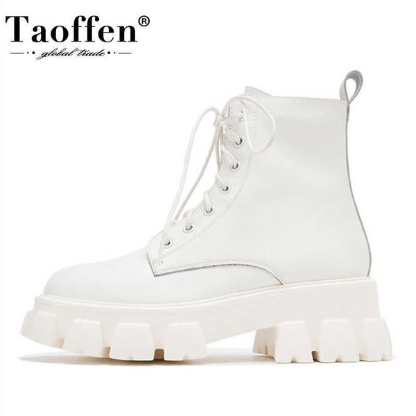 taoffen woman's ankle boots real leather thick bottom platform fashion lace up shoes woman daily footwear size 34-41 210911, Black
taoffen woman's ankle boots real leather thick bottom platform fashion lace up shoes woman daily footwear size 34-41 210911, Black