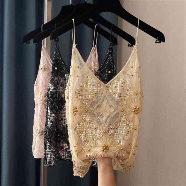 hollow out women lace camis bead work women tanks bling gold sequins camis, White
hollow out women lace camis bead work women tanks bling gold sequins camis, White