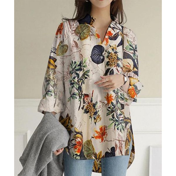 women's knits & tees girl's blouse long sleeve retro flower printing loose cotton and linen shirts ll@17, White
women's knits & tees girl's blouse long sleeve retro flower printing loose cotton and linen shirts ll@17, White