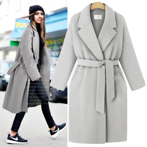 women's wool & blends autumn winter plus size turn-down collar woolen coat womens cardigan jacket, Black
women's wool & blends autumn winter plus size turn-down collar woolen coat womens cardigan jacket, Black