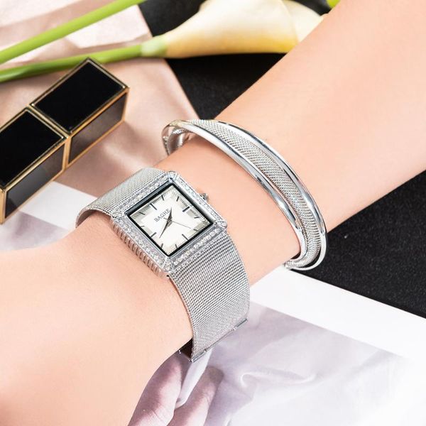 women watches bracelets 2pcs set rectangle luxury rhinestone ladies bracelet watch fashion quartz wristwatches relogio feminino, Slivery;brown
women watches bracelets 2pcs set rectangle luxury rhinestone ladies bracelet watch fashion quartz wristwatches relogio feminino, Slivery;brown