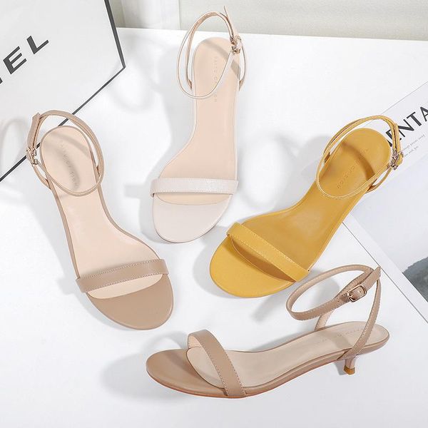 sandals summer high heels teenslippers women's 2021 buckle round head simple ladies shoes with open toe sandalias mujer, Black
sandals summer high heels teenslippers women's 2021 buckle round head simple ladies shoes with open toe sandalias mujer, Black