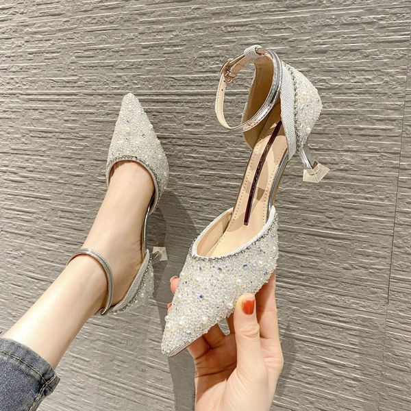 sandals spring shoes straps summer heels 2021 women's girls wedding buckle comfort stiletto high elastic band pointed clear, Black
sandals spring shoes straps summer heels 2021 women's girls wedding buckle comfort stiletto high elastic band pointed clear, Black