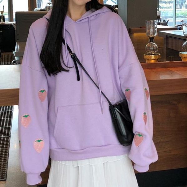 women's hoodies & sweatshirts harajuku strawberry embroidery lavender white sweatshirt autumn winter women kawaii loose long sleeves o, Black
women's hoodies & sweatshirts harajuku strawberry embroidery lavender white sweatshirt autumn winter women kawaii loose long sleeves o, Black