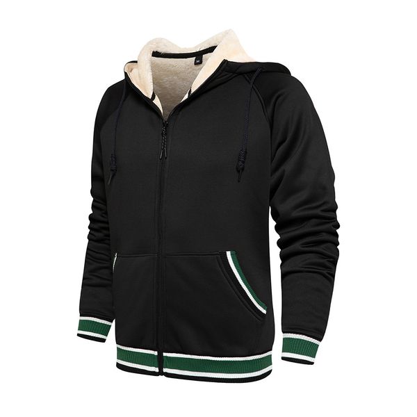 men's casual shirts autumn winter sports european and american letter color blocking sweater plush zipper cardigan hooded coat men', White;black
men's casual shirts autumn winter sports european and american letter color blocking sweater plush zipper cardigan hooded coat men', White;black