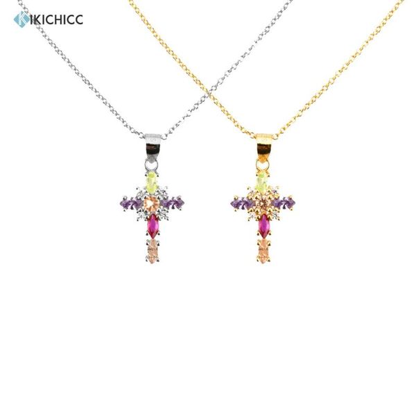 925 sterling silver gold rainbow cz ovals cross pendant long chain necklace 2021 fine jewelry crystal luxury gift chains
925 sterling silver gold rainbow cz ovals cross pendant long chain necklace 2021 fine jewelry crystal luxury gift chains