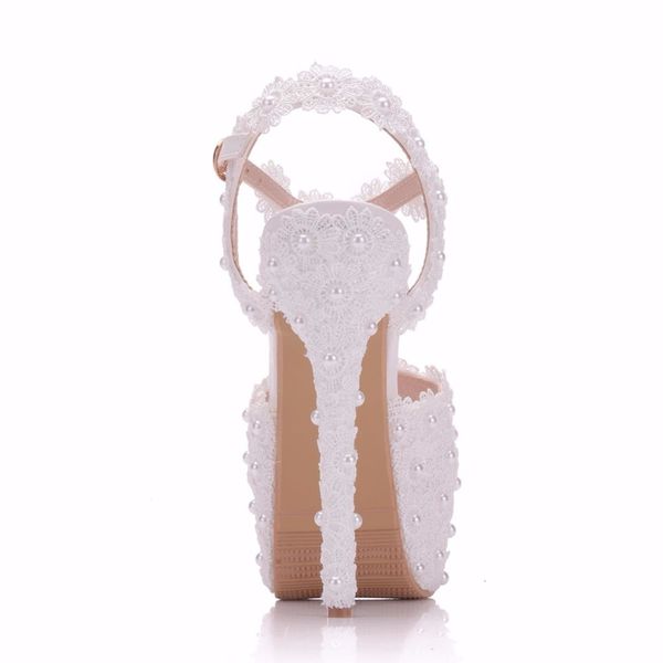 sandals white lace flower wedding shoes slip on bridal sandals high heel women pumps shallow round toe, Black
sandals white lace flower wedding shoes slip on bridal sandals high heel women pumps shallow round toe, Black