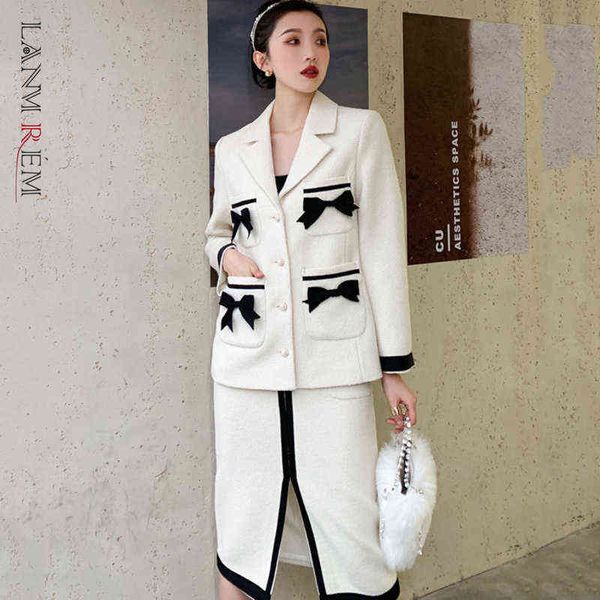 lanmrem women's autumn winter two piece suit bow wool coat single breasted a-line split skirt korean japan style 2a3316 211119, White
lanmrem women's autumn winter two piece suit bow wool coat single breasted a-line split skirt korean japan style 2a3316 211119, White