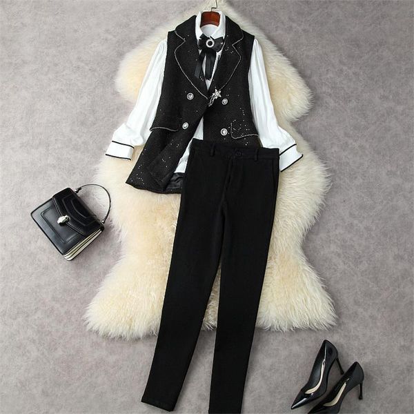 women's two piece pants autumn winter women 3 set 2021 designer fashion elegant office lady tweed vest + white shirts sets party outfit
women's two piece pants autumn winter women 3 set 2021 designer fashion elegant office lady tweed vest + white shirts sets party outfit