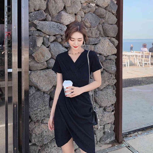 women's black pleated irregular dress v-neck short-sleeved slim temperament sweet fashion summer 2e1283 210507, Black;gray
women's black pleated irregular dress v-neck short-sleeved slim temperament sweet fashion summer 2e1283 210507, Black;gray