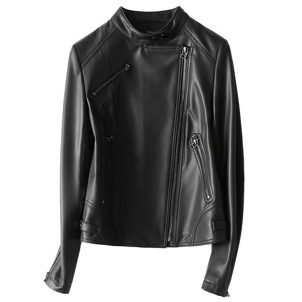 short slim genuine leather jacket women's fashion motorcycle clothing 2021 spring sheepskin coat & faux, Black
short slim genuine leather jacket women's fashion motorcycle clothing 2021 spring sheepskin coat & faux, Black