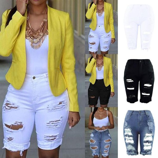 women's shorts summer clothing women denim ripped high waist holes draped destroyed stretch bodycon pencil slim jeans, White;black
women's shorts summer clothing women denim ripped high waist holes draped destroyed stretch bodycon pencil slim jeans, White;black