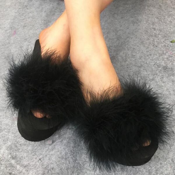 slippers ostrich hair women fur home fluffy summer beach flip flops plush furry platform shoes sweet ladies pantufas b78, Black
slippers ostrich hair women fur home fluffy summer beach flip flops plush furry platform shoes sweet ladies pantufas b78, Black