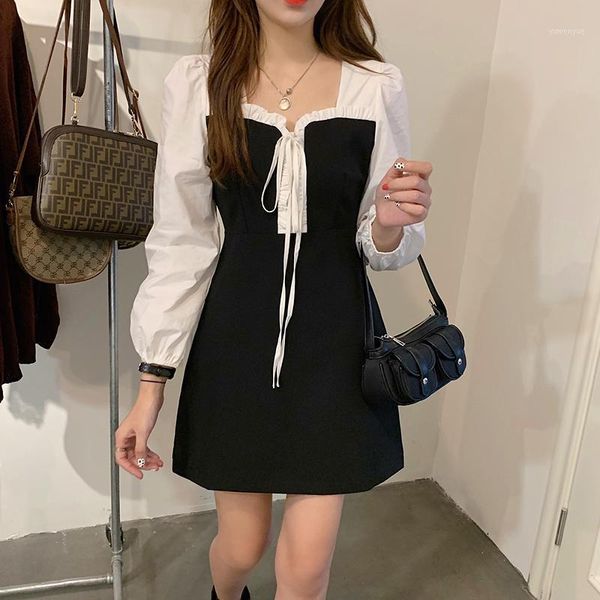 casual dresses early autumn arrival korean draw string a-line patchwork fake two piece mini dress aesthetic for women clothes, Black;gray
casual dresses early autumn arrival korean draw string a-line patchwork fake two piece mini dress aesthetic for women clothes, Black;gray
