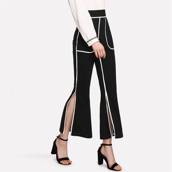 women's pants & capris white striped split wide leg 2021 summer elastic waist belted bow loose long trousers women high, Black;white
women's pants & capris white striped split wide leg 2021 summer elastic waist belted bow loose long trousers women high, Black;white