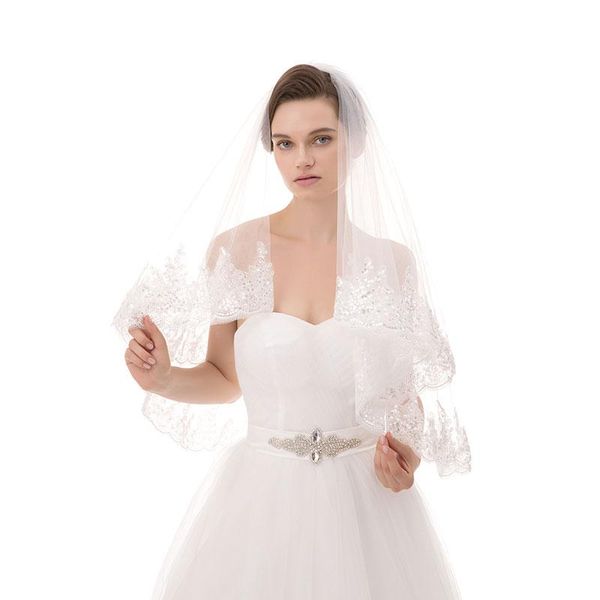 bridal veils 2021 arrival wedding accessories two layer sequin edge white ivory sequined veil with comb, Black
bridal veils 2021 arrival wedding accessories two layer sequin edge white ivory sequined veil with comb, Black
