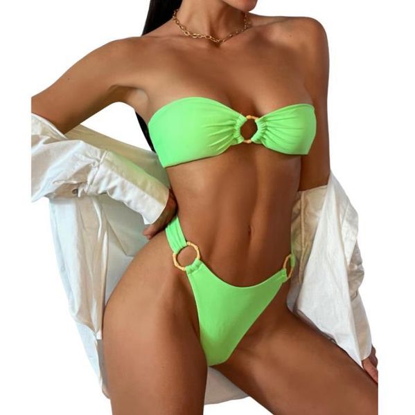women's swimwear women split swimsuit set solid color low cut padded bikini + elastic waist panties for summer, White;black
women's swimwear women split swimsuit set solid color low cut padded bikini + elastic waist panties for summer, White;black