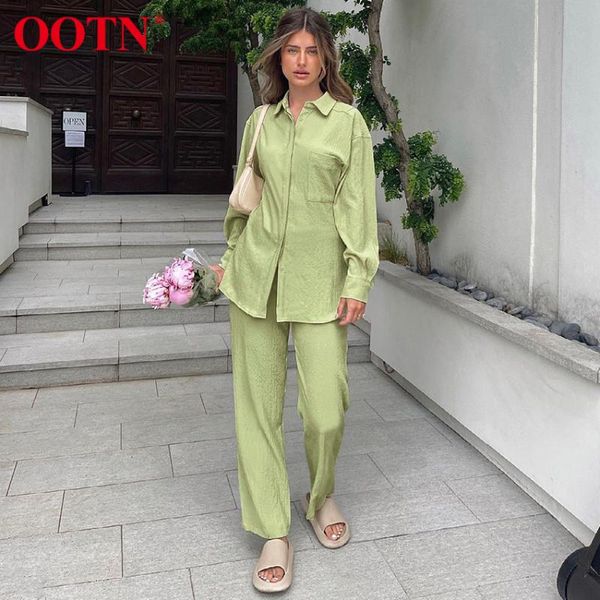 women's two piece pants ootn green home wear suit women solid casual set ladies shirt long sleeve spring autumn sets vintage office, White
women's two piece pants ootn green home wear suit women solid casual set ladies shirt long sleeve spring autumn sets vintage office, White