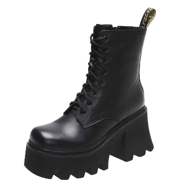 boots women's solid leather boots casual women's shoes raising ankle height of motorcycle winter mujer zapatos fgiz, Black
boots women's solid leather boots casual women's shoes raising ankle height of motorcycle winter mujer zapatos fgiz, Black