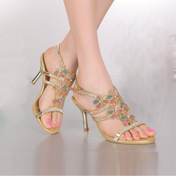 arrival bling rhinestone flower high heels sandals colorful crystal women gold peep toe shoes plus size 34-44, Black
arrival bling rhinestone flower high heels sandals colorful crystal women gold peep toe shoes plus size 34-44, Black
