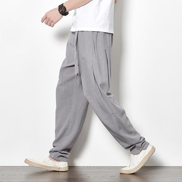 men's pants 2021 men linen harem plain straight trousers sweatpants tracksuits drawstring loose size m-5xl, Black
men's pants 2021 men linen harem plain straight trousers sweatpants tracksuits drawstring loose size m-5xl, Black