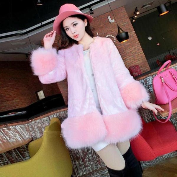 women's fur & faux autumn winter american european coats women thick warm straight spliced panelled casual fashion clothes female, Black
women's fur & faux autumn winter american european coats women thick warm straight spliced panelled casual fashion clothes female, Black