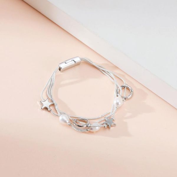 bangle fashion multilayer bracelet five-pointed star pearl hollow circle magnetic clasp exquisite ladies jewelry wholesale, Black
bangle fashion multilayer bracelet five-pointed star pearl hollow circle magnetic clasp exquisite ladies jewelry wholesale, Black
