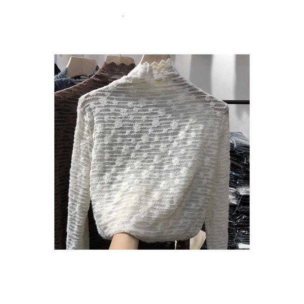 women's sweaters soft without binding, exquisite and sweet korean frosted lace bottomed blouse women's solid color inner in autumn, White;black
women's sweaters soft without binding, exquisite and sweet korean frosted lace bottomed blouse women's solid color inner in autumn, White;black