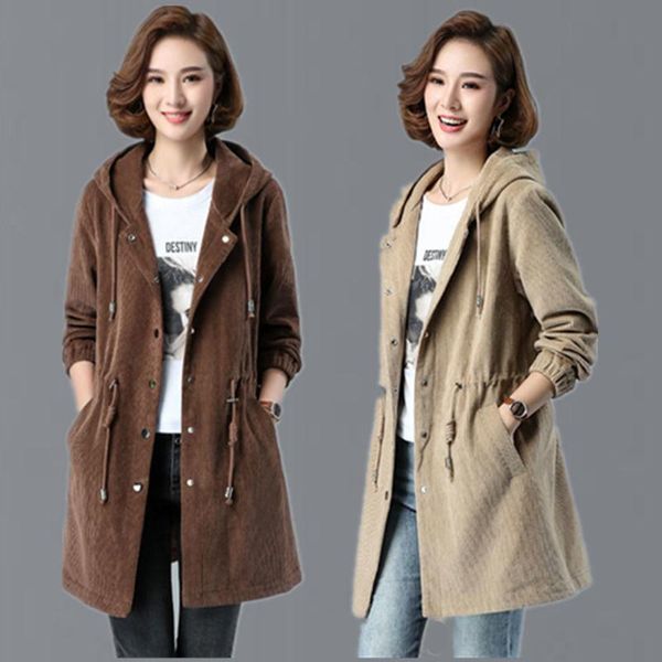 women's wool & blends women corduroy jacket autumn winter coat 2021 spring middle-aged plus size hooded mid-length windbreaker female x, Black
women's wool & blends women corduroy jacket autumn winter coat 2021 spring middle-aged plus size hooded mid-length windbreaker female x, Black