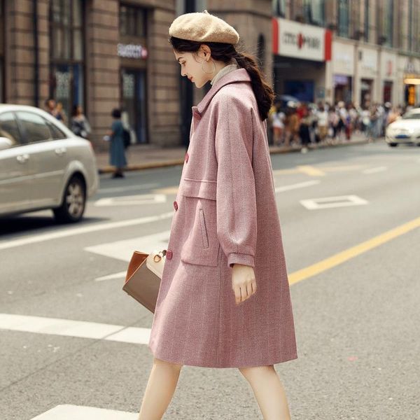 women's wool & blends 2021 women winter fashion solid woolen coats female stylish single breasted thick outwear ladies long sleeve jack, Black
women's wool & blends 2021 women winter fashion solid woolen coats female stylish single breasted thick outwear ladies long sleeve jack, Black