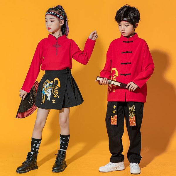 stage wear kids hanfu suits hip hop dance clothing for girls boys school children opening ceremony cheerleading costume, Black;red
stage wear kids hanfu suits hip hop dance clothing for girls boys school children opening ceremony cheerleading costume, Black;red