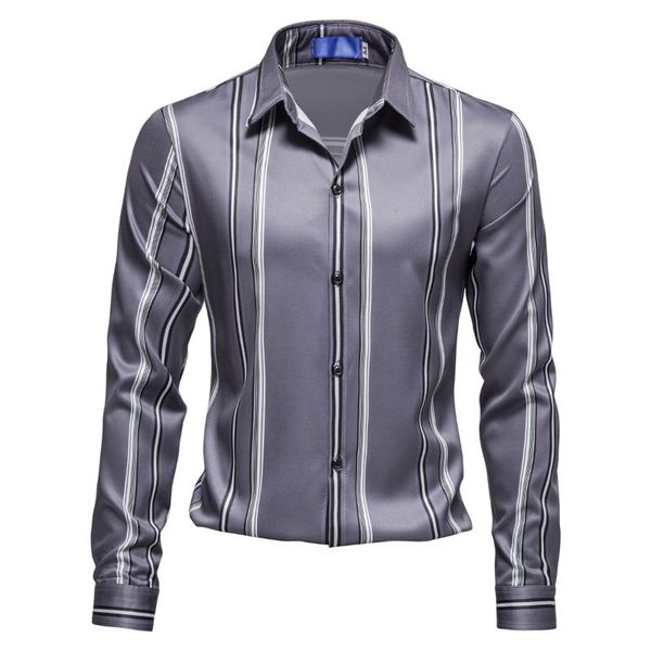 men's casual shirts fashionable long-sleeved shirts, striped printed business 2021 autumn and winter series, White;black
men's casual shirts fashionable long-sleeved shirts, striped printed business 2021 autumn and winter series, White;black