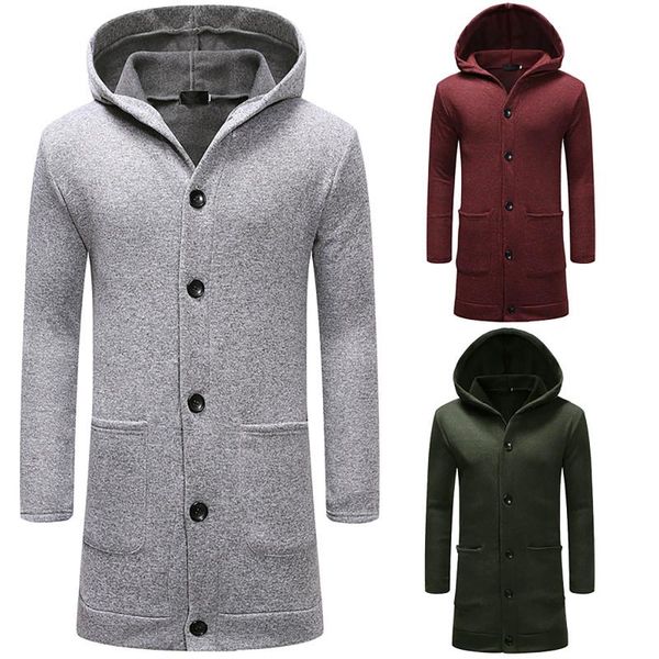 men's wool & blends winter warm coat retro fashion single-breasted long casual business hooded comfy bussiness style jackets, Black
men's wool & blends winter warm coat retro fashion single-breasted long casual business hooded comfy bussiness style jackets, Black