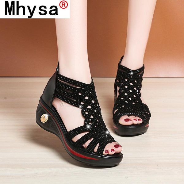 sandals outdoor open toe wedges 2021 summer female platform fashion comfortable rhinestone retro zipper 35-40, Black 
sandals outdoor open toe wedges 2021 summer female platform fashion comfortable rhinestone retro zipper 35-40, Black