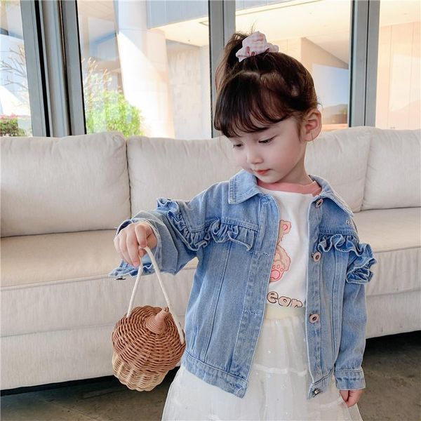 frilled jeans jackets girls spring autumn solid color loose denim coat 1-6 years children outfit kids sweet candy letter clothes, Blue;gray
frilled jeans jackets girls spring autumn solid color loose denim coat 1-6 years children outfit kids sweet candy letter clothes, Blue;gray