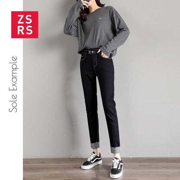 women's jeans zsrs straight for women 2021 spring and autumn high waist was thin stylish wild flanging black pants, Blue
women's jeans zsrs straight for women 2021 spring and autumn high waist was thin stylish wild flanging black pants, Blue