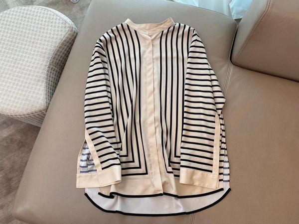 women's blouses & shirts geometric stripe of fund 2021 autumn winters is easing round collar shirt 0815, White
women's blouses & shirts geometric stripe of fund 2021 autumn winters is easing round collar shirt 0815, White
