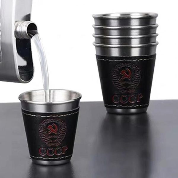 mugs 4pcs 70ml stainless steel wine glass non-slip black leather small shatterproof for bar el with lid set
mugs 4pcs 70ml stainless steel wine glass non-slip black leather small shatterproof for bar el with lid set