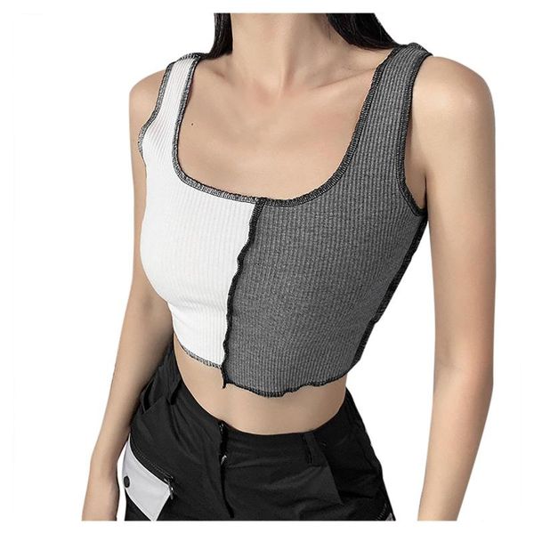 women's color patchwork tank sleeveless irregular vest navel bottoming ladies slim streetwear crop #bl1 tanks & camis, White
women's color patchwork tank sleeveless irregular vest navel bottoming ladies slim streetwear crop #bl1 tanks & camis, White