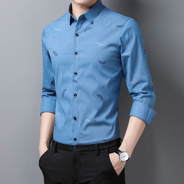 autumn men's long sleeved light luxury printing slim fit thin middle-aged and youth leisure busins shirt, Black
autumn men's long sleeved light luxury printing slim fit thin middle-aged and youth leisure busins shirt, Black