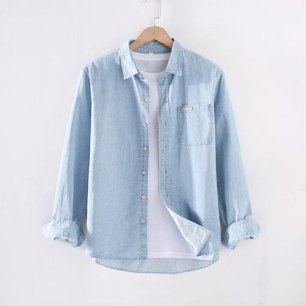 men's casual shirts jm230 men denim shirt simple japan style classical vintage fresh comfortable cotton lapel pocket decoration slim cl, White;black
men's casual shirts jm230 men denim shirt simple japan style classical vintage fresh comfortable cotton lapel pocket decoration slim cl, White;black